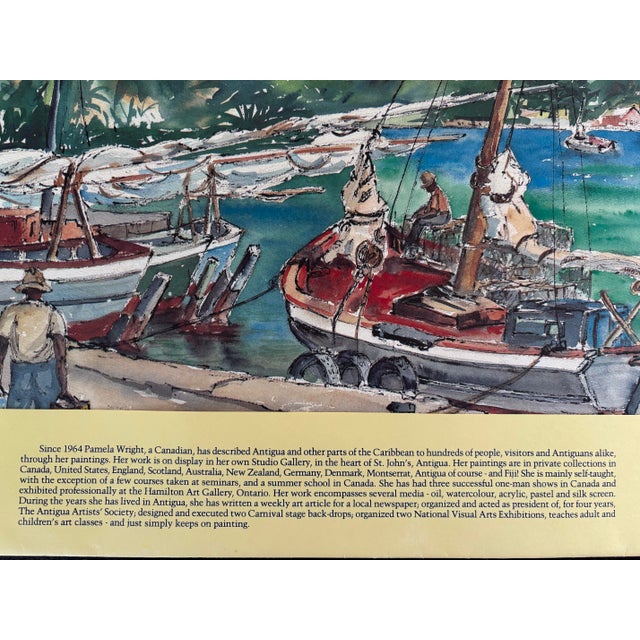 Portfolio by Pamela Wright “St John Antigua” Set of 4 Color Lithographs on Heavy Paper in Art Presentation Folder For Sale - Image 4 of 12