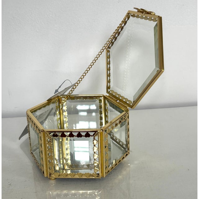 Gold Rachel Ashwell Gold and Glass Box For Sale - Image 8 of 11