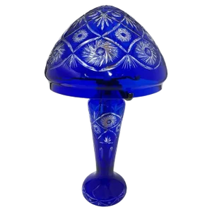 Bohemian Crystal Mushroom Lamp, 1980s