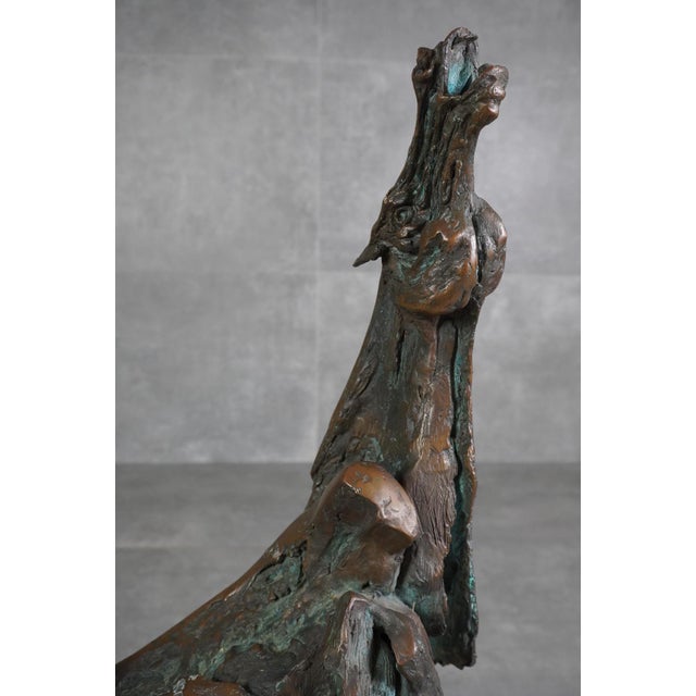 Postmodern Fernando Mario Paonessa, Sete, 1980s, Bronze & Travertine For Sale - Image 3 of 11