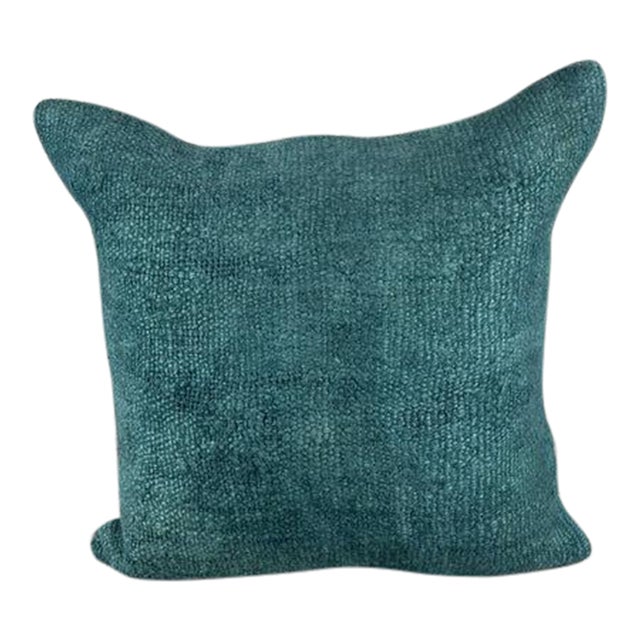 20 x 20 Hemp Pillow Turkish Cushion Natural Blue Pillow Cushion Cover For Sale