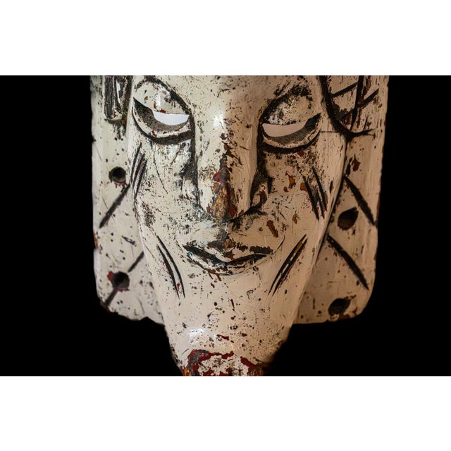 Wood Late 20th Century Hand-Carved Igbo-Style Agbogho Mmuo Mask For Sale - Image 7 of 12