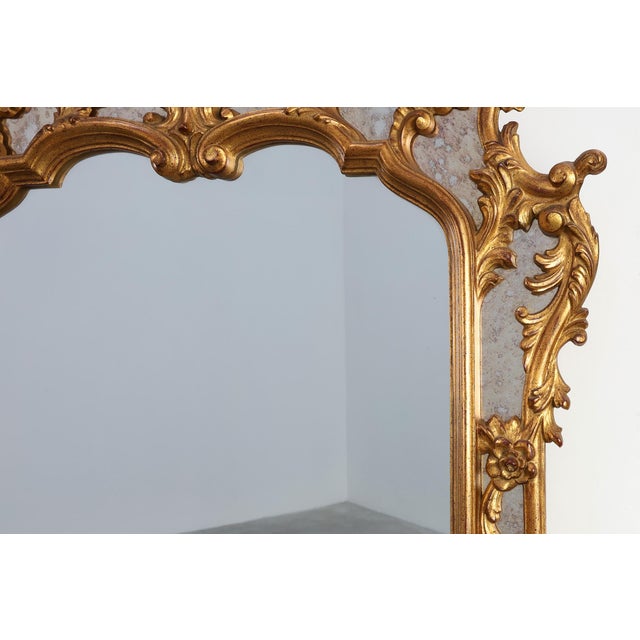 1950s Large Vintage Gilded Baroque Style Mirror from Deknudt, Belgium, 1950s For Sale - Image 5 of 11