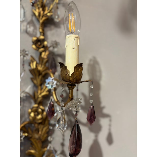 Goldenrod 1950s Italian Sconces, a Pair For Sale - Image 8 of 11