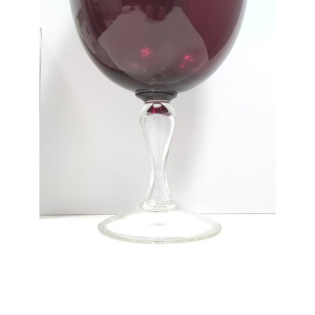 Large Vintage Crimson Hand-Blown Glass Vase, 1960s For Sale - Image 7 of 10