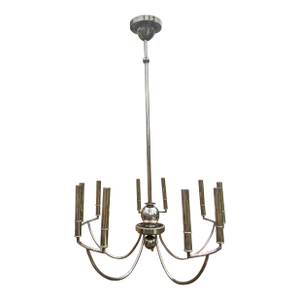 Vintage Silver Plated 5 Double Arm Chandelier