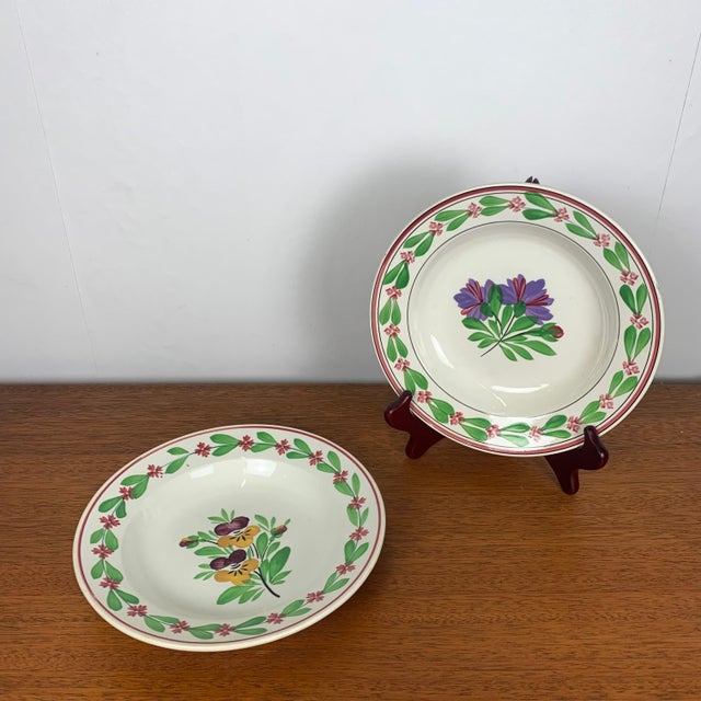 Antique Sarreguemines Soup Plates, 1890s, Set of 2 For Sale - Image 10 of 10