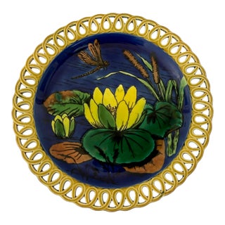 Wedgwood Art Nouveau Lilypad Plate W/ Reticulated Edges, C. 1874 For Sale