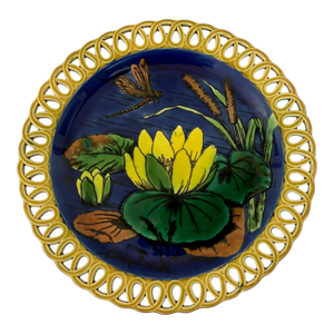 Wedgwood Art Nouveau Lilypad Plate W/ Reticulated Edges, C. 1874