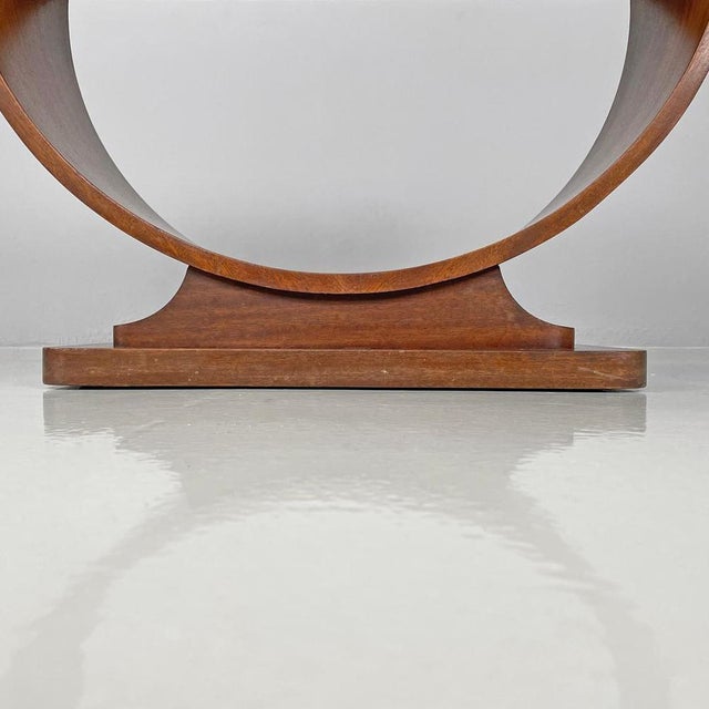 Italian Art Deco Wooden Coffee Table with Semicircle Legs, 1930s For Sale - Image 11 of 14
