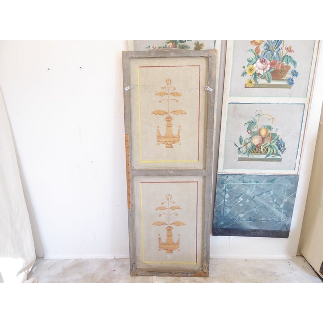 Late 18th Century Antique French Painted Screen Panels - Set 3 For Sale - Image 5 of 5