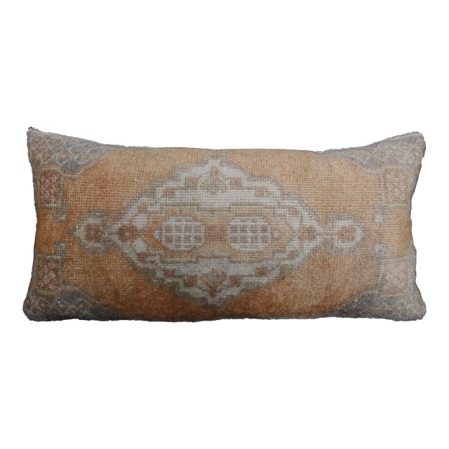 Handmade Turkish Rug Throw Pillow Cushion -15'' X 30'' For Sale