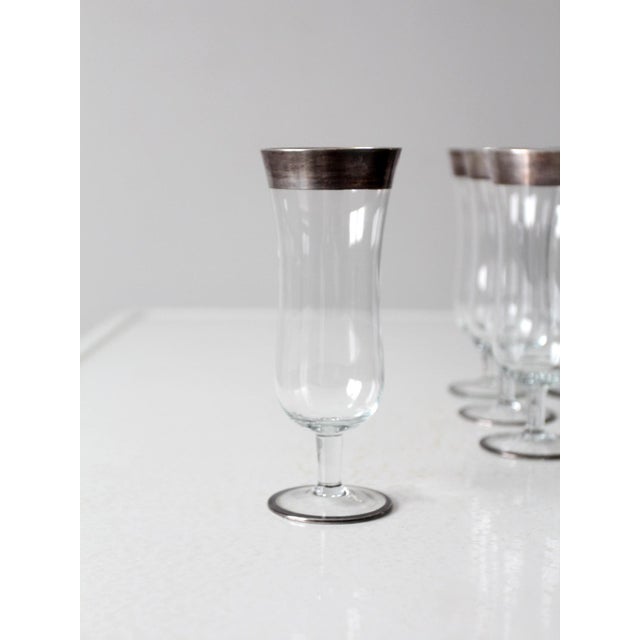 Vintage Dorothy Thorpe Silver Band Parfait Glasses Set of 8 For Sale - Image 6 of 12