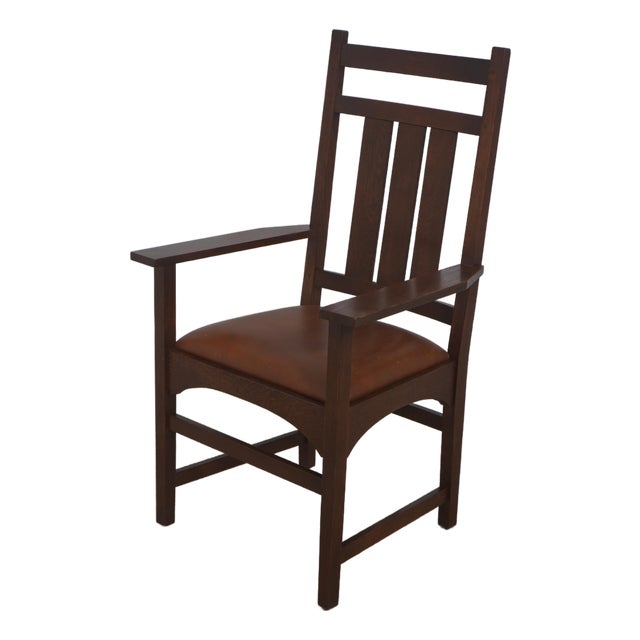Stickley Mission Oak Arts & Crafts Armchair For Sale