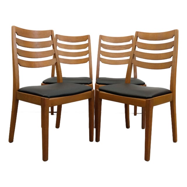 Set of 4 Vintage Mid Century Modern Dining Chairs by Nathan For Sale