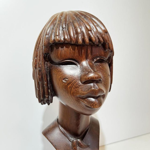 Africanist Sculpture in Palm Wood, 1950 For Sale - Image 4 of 13