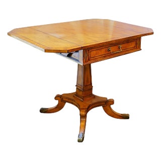 Antique Satinwood American Campaign Style Wood Tea Table For Sale
