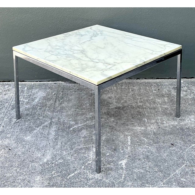 Vintage Knoll Marble Top Side Table For Sale - Image 10 of 12