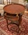 Old World Elegance | Antique French-Style Marquetry Guéridon Table With Brass Mounts and Decorative Basket For Sale - Image 4 of 10