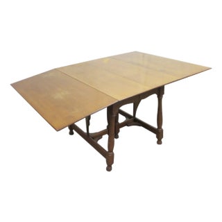 Antique Colonial Cherry Gate Leg Dining Room Table For Sale