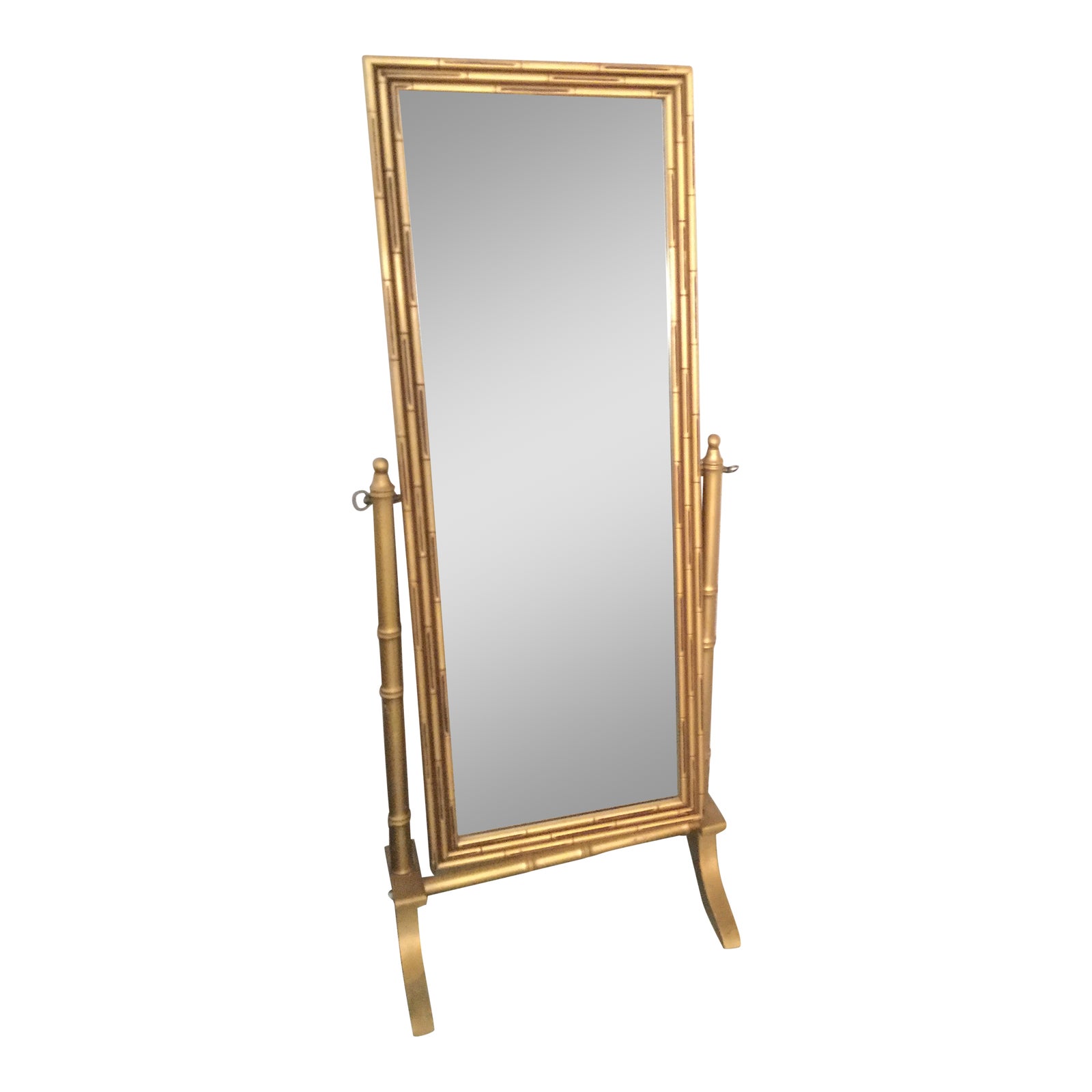 Full Length Gilded Frame Bamboo Mirror Chairish