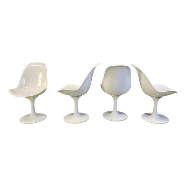 Vintage Space Age Fiberglass Tulip Dining Chairs, 1960s, Set of 4 For Sale
