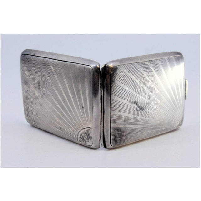 Guilloche Silver Matchbook with Hinged Lid For Sale - Image 6 of 10