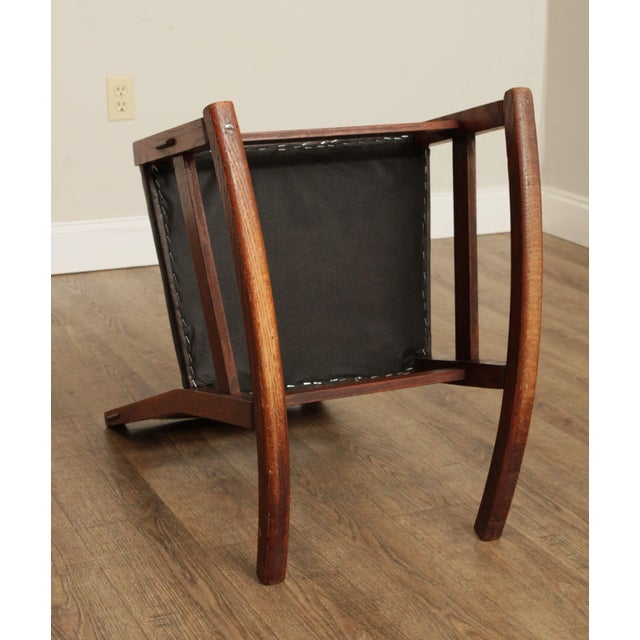 Mission Antique Oak and Leather Children's Rocking Chair For Sale - Image 12 of 13