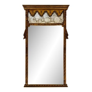 Mid-Century Hollywood Regency Gilt Rope and Tassel Trumeau Pier Mirror For Sale