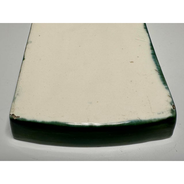 Green Art Nouveau Majolica Tray: Girl & Dog, Carl Luber c. 1900 For Sale - Image 8 of 10