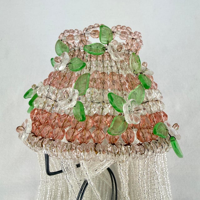 Art Deco Vintage Art Deco Czech Beaded Lamp Shade For Sale - Image 3 of 11