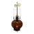 Vintage Hollywood Regency Amber Glass Genie Bottle Table Lamp For Sale