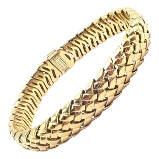 Tiffany & Co. Vannerie Basket Weave Yellow Gold Bracelet 1995 For Sale