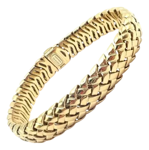 Tiffany & Co. Vannerie Basket Weave Yellow Gold Bracelet 1995