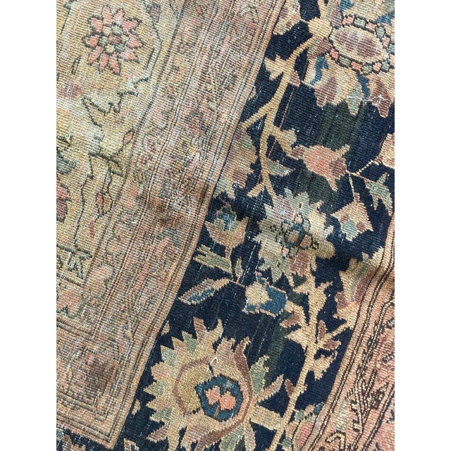 Green Antique Ferahan Sarouk Muted Natural Dyes Rug 10 x 17.3 For Sale - Image 8 of 13