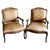 Vintage Louis XV Brocade Fauteuil Chairs - A Pair For Sale