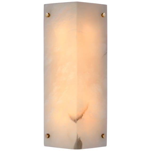 Clayton Wall Sconce in Alabster and Hand-Rubbed Antique Brass Designer: AERIN Height: 12.5" Extension: 4" Backplate: 4.75"...