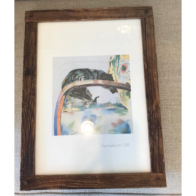 1980s Signed Anne Robinson Vintage Barn Lithograph For Sale - Image 5 of 5