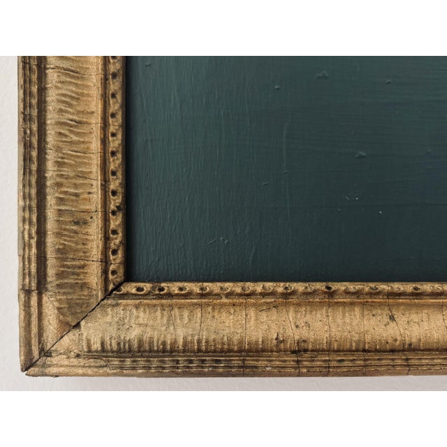Paint “Cabin Fern" Green Abstract Art in Antique Frame, Transitional Living Room Art by JTS For Sale - Image 7 of 11