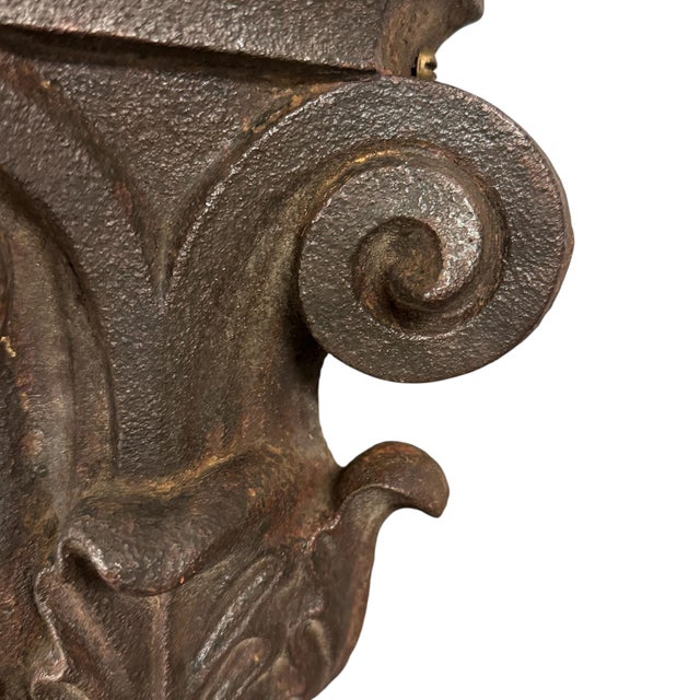 Black Pair of 19th Century American Beaux Arts Cast Iron Wall Brackets For Sale - Image 8 of 12
