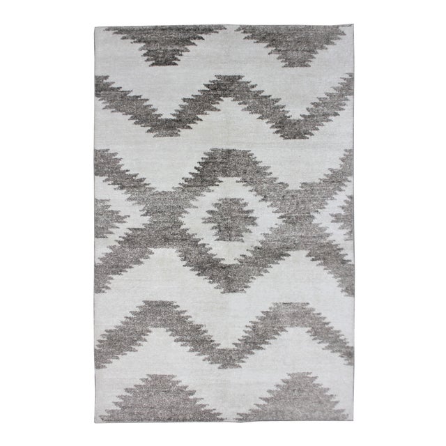 Hand Knotted Navajo Style Bamboo Rug by Aara Rugs - 9' x 12' For Sale