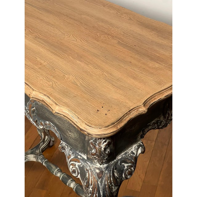 19th Century French Louis XV Style Paint Decorated Table in a Distressed Finish For Sale - Image 13 of 15