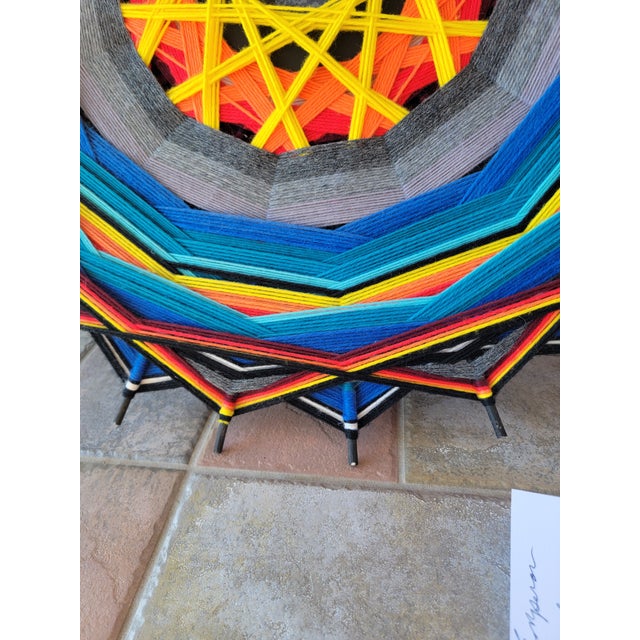 Vintage Hand-Woven Hopi "Dawa" (Sun God) Ojo De Dios Mandala – Artist Signed Bring a magnificent, vibrant burst of sacred...