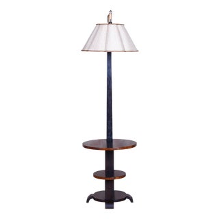 Art Deco Floor Lamp in Oak, 1920s For Sale