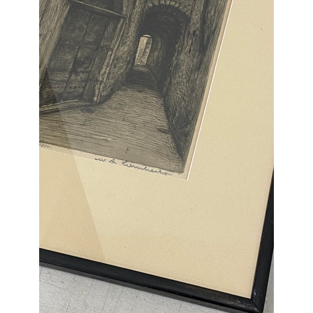 William Alphonse Lambrecht "Place Saint-Leger, Chambery, France" Original Etching C.1930 For Sale In San Francisco - Image 6 of 10