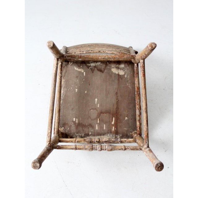 Antique Painted Country Ladder Back Chair For Sale - Image 16 of 16