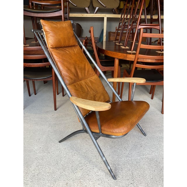 Accent Chair in Tan Leather For Sale - Image 13 of 18