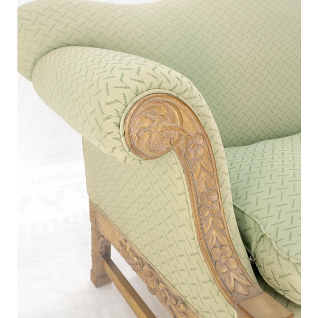 Mid 20th Century Very Fine Carved Bleached Mahogany Camel Back Compact Sofa Stretcher Base 1960s For Sale - Image 5 of 12