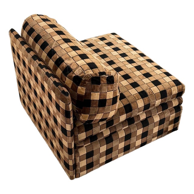 1970s Checkered Italian Lounge Chair by Altana For Sale