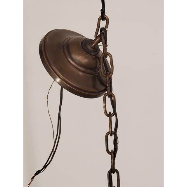 Mid 20th Century 9 Arm Antique Bronze Finish Chandelier For Sale - Image 10 of 12